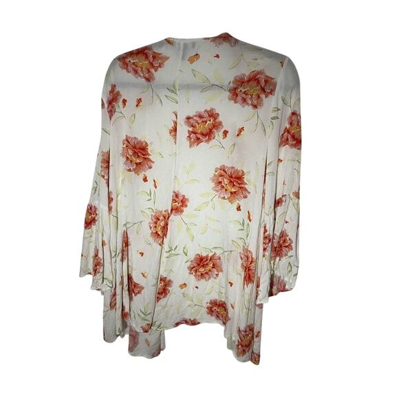 Torrid Womens 0/00 Large Floral Open Front Kimono Duster Boho Western Cottage - Picture 4 of 5
